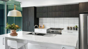 Designer Plus kitchen with stone benchtops and island bench