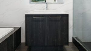 Designer Plus bathroom vanity with stone top